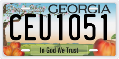 GA license plate CEU1051