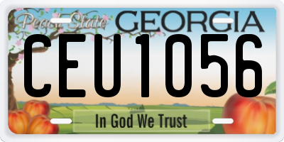 GA license plate CEU1056