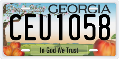 GA license plate CEU1058