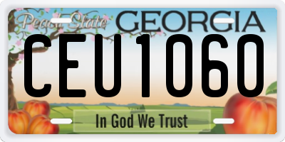 GA license plate CEU1060