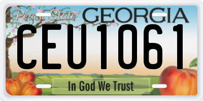 GA license plate CEU1061