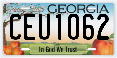 GA license plate CEU1062
