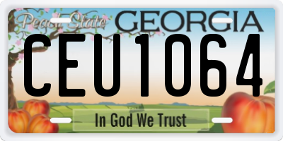 GA license plate CEU1064