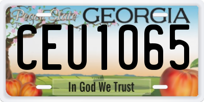 GA license plate CEU1065