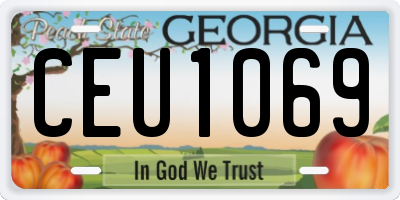 GA license plate CEU1069
