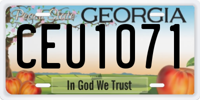 GA license plate CEU1071
