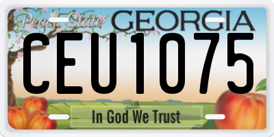 GA license plate CEU1075