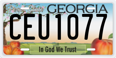 GA license plate CEU1077