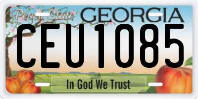GA license plate CEU1085