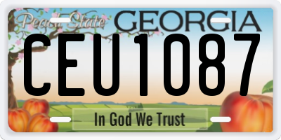 GA license plate CEU1087