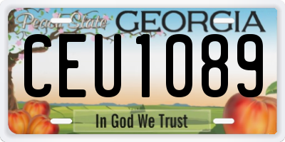 GA license plate CEU1089