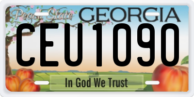 GA license plate CEU1090