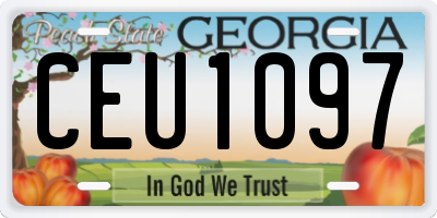 GA license plate CEU1097