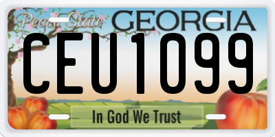 GA license plate CEU1099