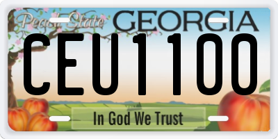 GA license plate CEU1100