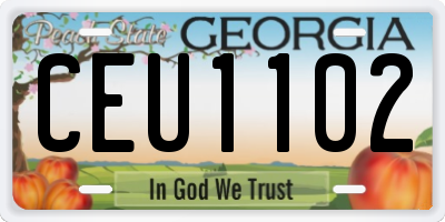 GA license plate CEU1102