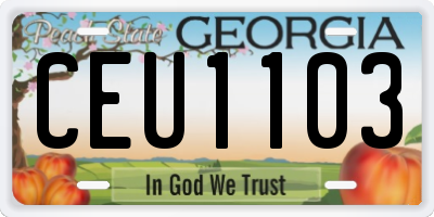 GA license plate CEU1103