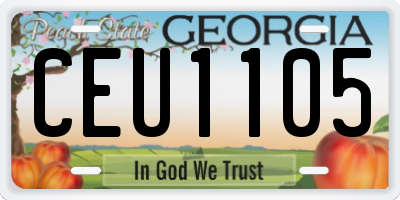 GA license plate CEU1105