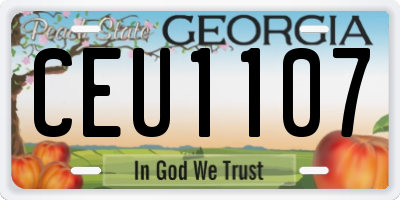 GA license plate CEU1107