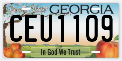 GA license plate CEU1109