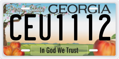 GA license plate CEU1112