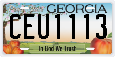 GA license plate CEU1113