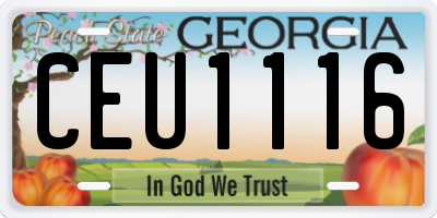 GA license plate CEU1116