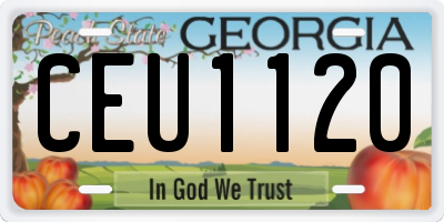 GA license plate CEU1120