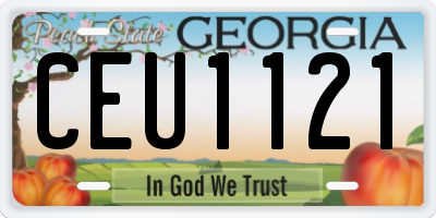 GA license plate CEU1121