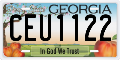 GA license plate CEU1122