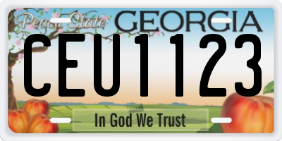 GA license plate CEU1123