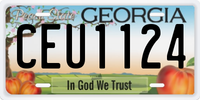 GA license plate CEU1124