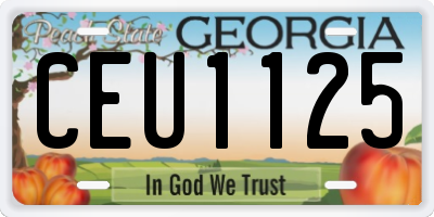 GA license plate CEU1125