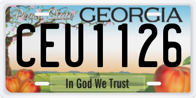 GA license plate CEU1126