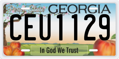 GA license plate CEU1129