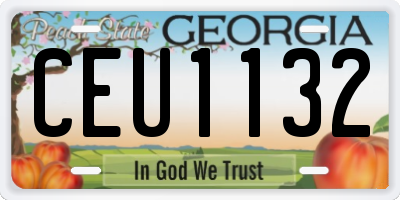 GA license plate CEU1132