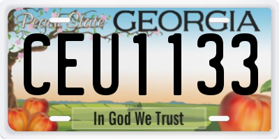 GA license plate CEU1133
