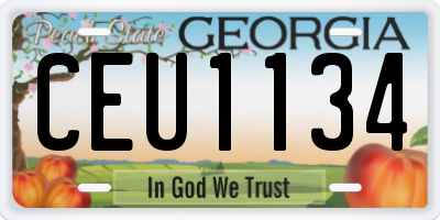 GA license plate CEU1134