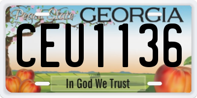 GA license plate CEU1136