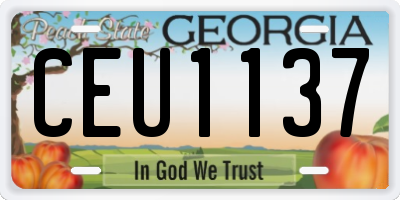 GA license plate CEU1137