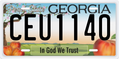 GA license plate CEU1140