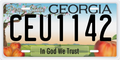 GA license plate CEU1142