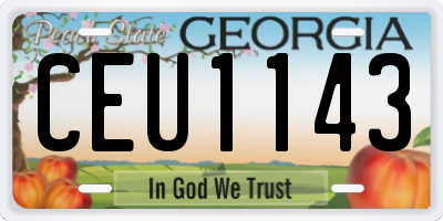 GA license plate CEU1143