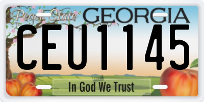 GA license plate CEU1145