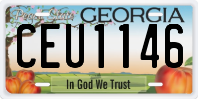 GA license plate CEU1146