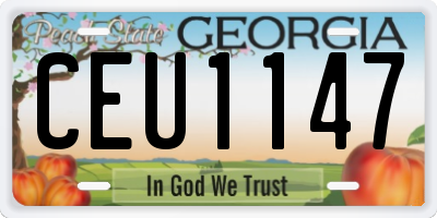 GA license plate CEU1147