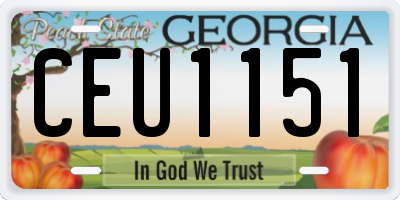 GA license plate CEU1151