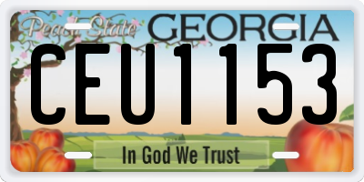 GA license plate CEU1153