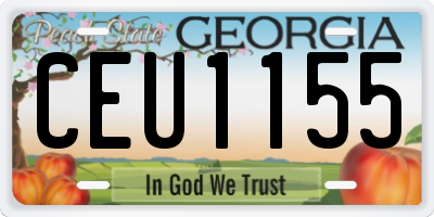 GA license plate CEU1155