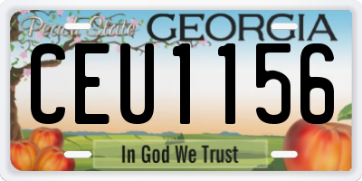 GA license plate CEU1156